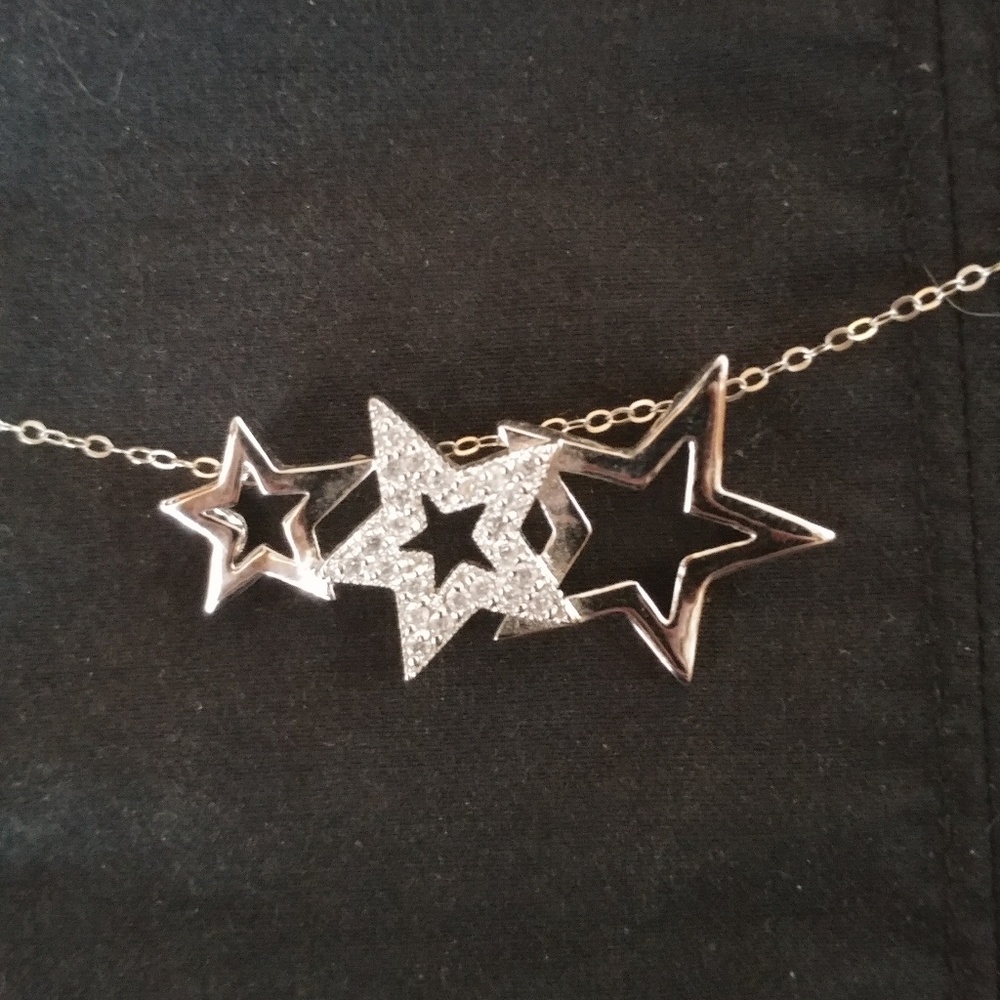 Sterling Three Star Pendant - Wear Different Ways!